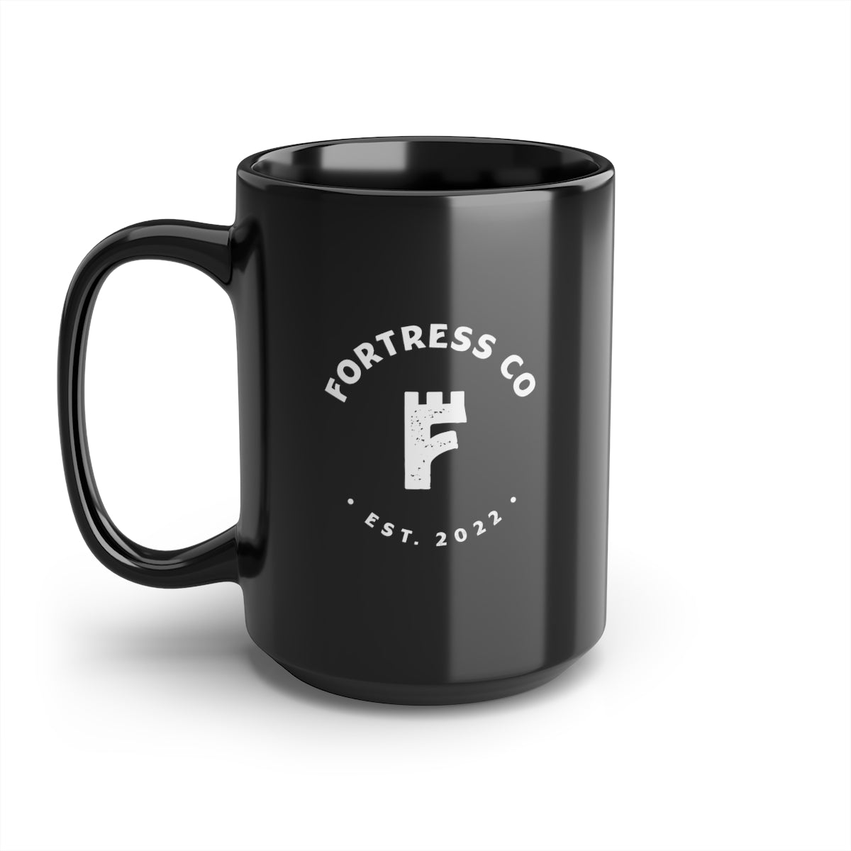 Fortress Logo - Black Mug, 15oz